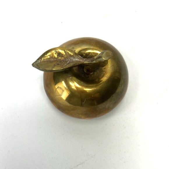 Vintage Solid Brass Apple Bell Teacher’s Desk Paperweight Classroom Decor - Picture 6 of 7